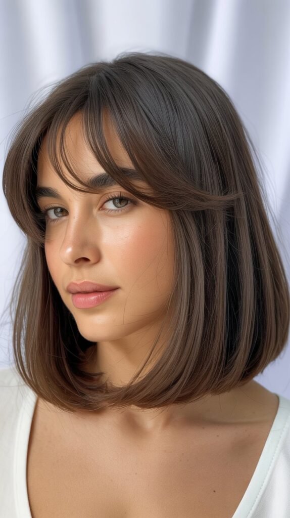 Blunt Medium Bob With Baby Bangs