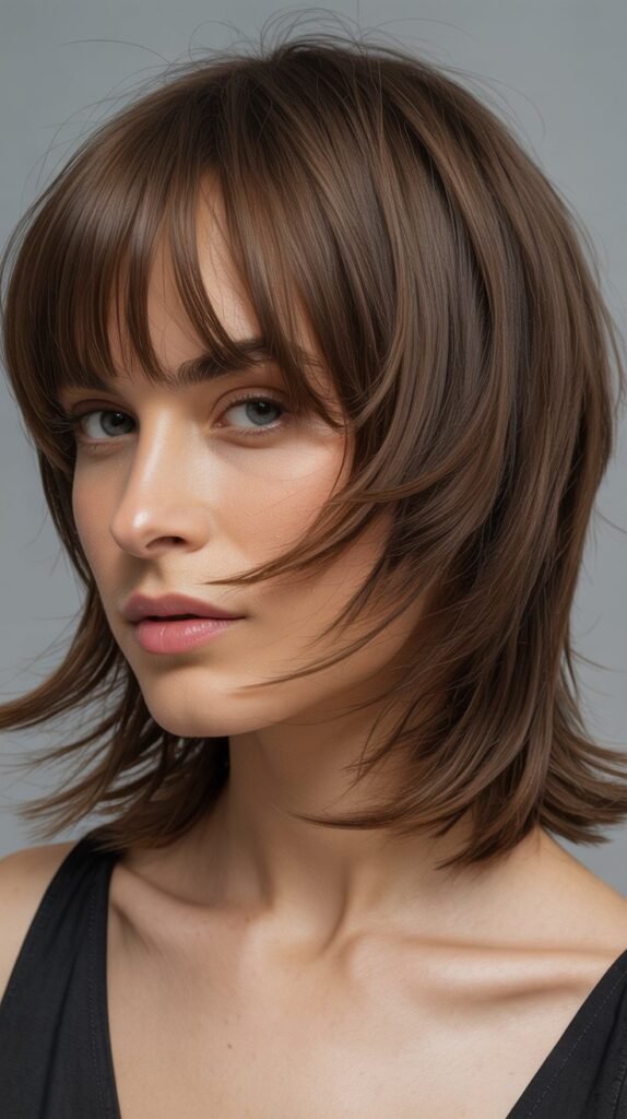 Razored Midi With Asymmetric Fringe