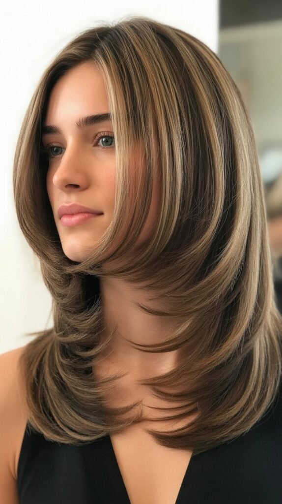 Feathered Shoulder-Length Layers