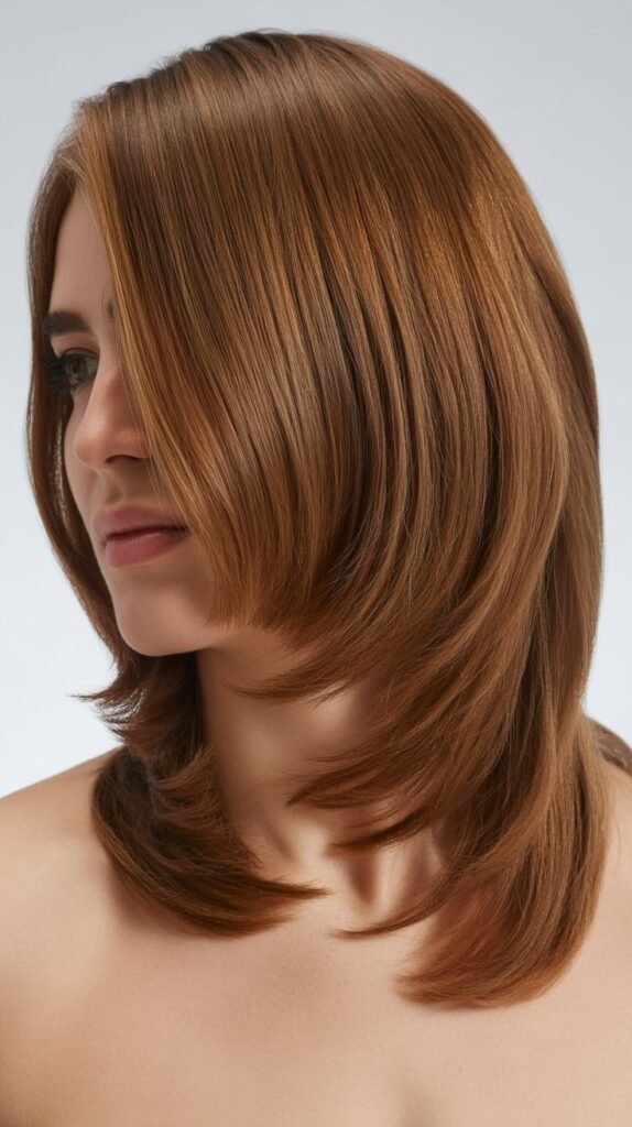 Layered Shoulder Cut with Side Part