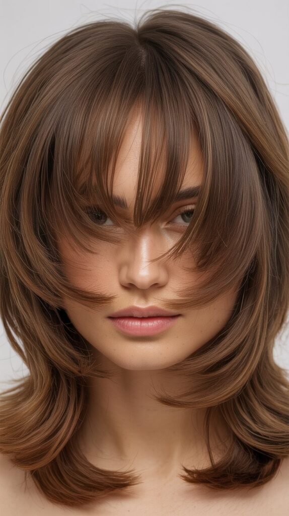 Textured Shag with Curtain Bangs