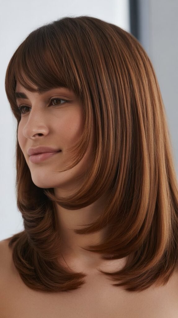 Layered Cut with Curtain Bangs