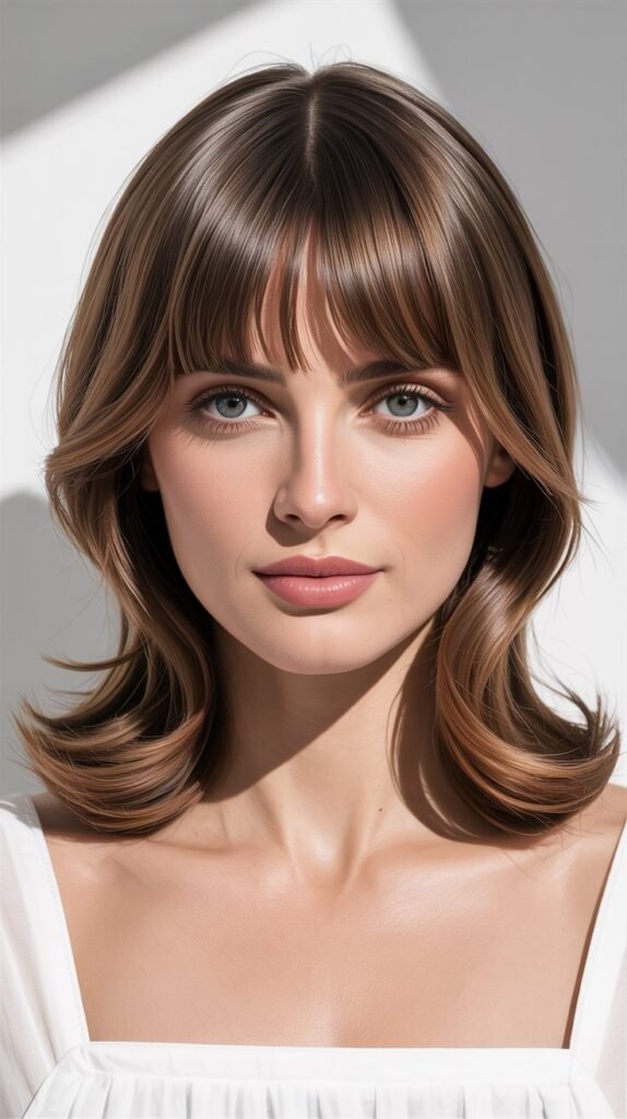 Curtain Bangs for Round Faces