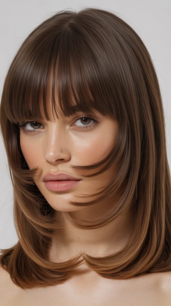 Blunt-Cut Medium Curtain Bangs