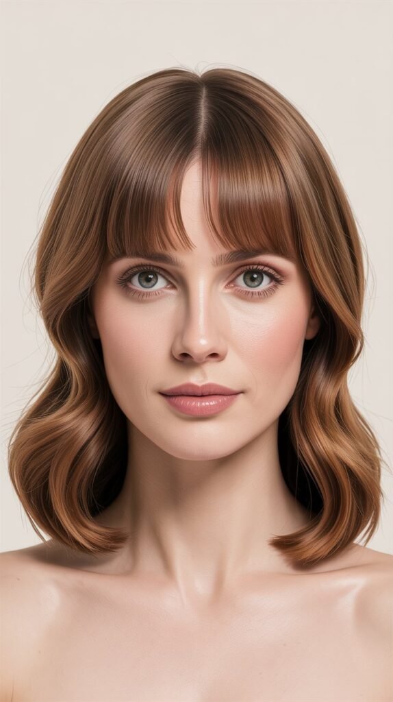 Curtain Bangs for Square Faces