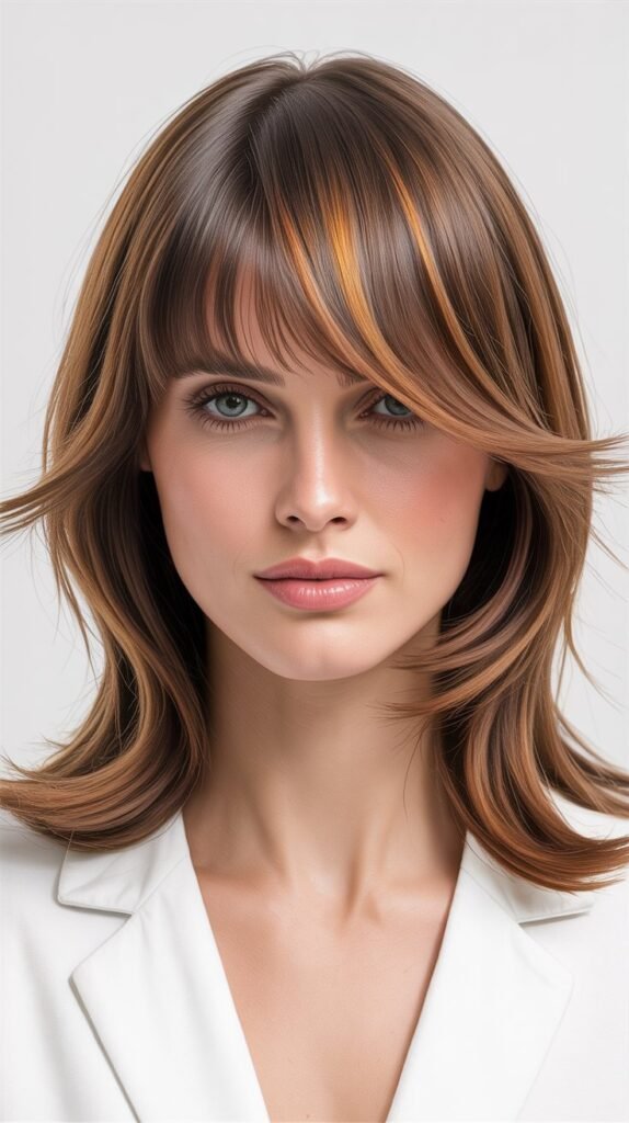 Asymmetric Curtain Bangs