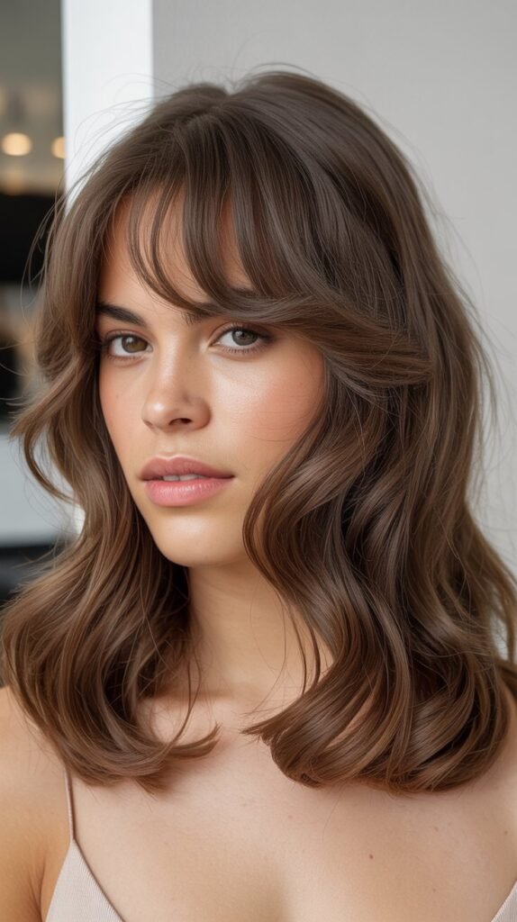 Curtain Bangs with Lived-In Waves