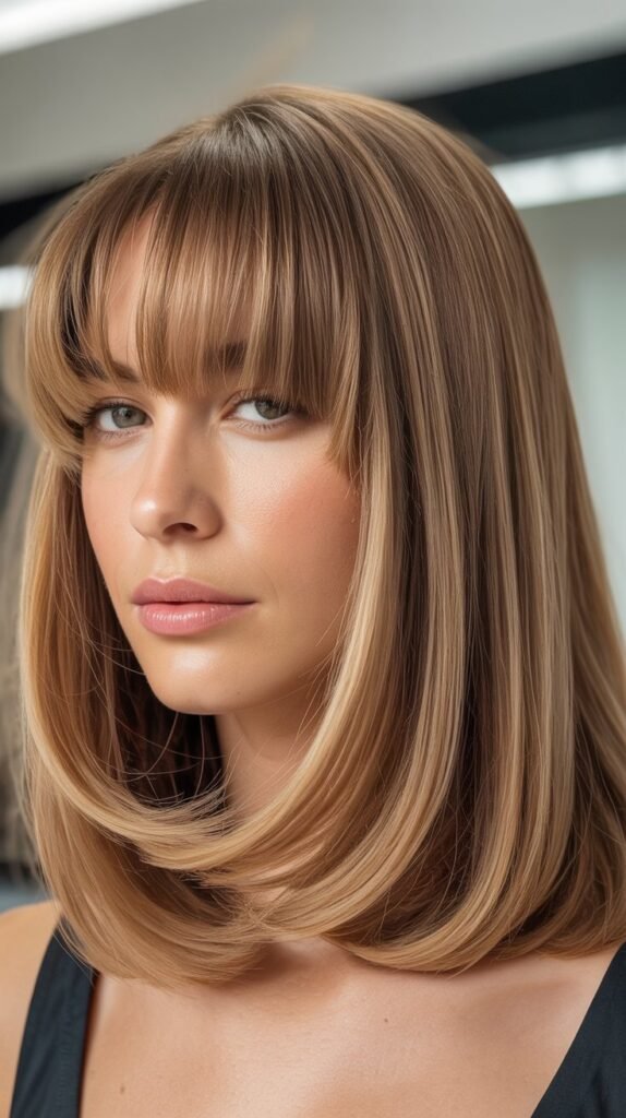 Curtain Bangs with Bob Haircut