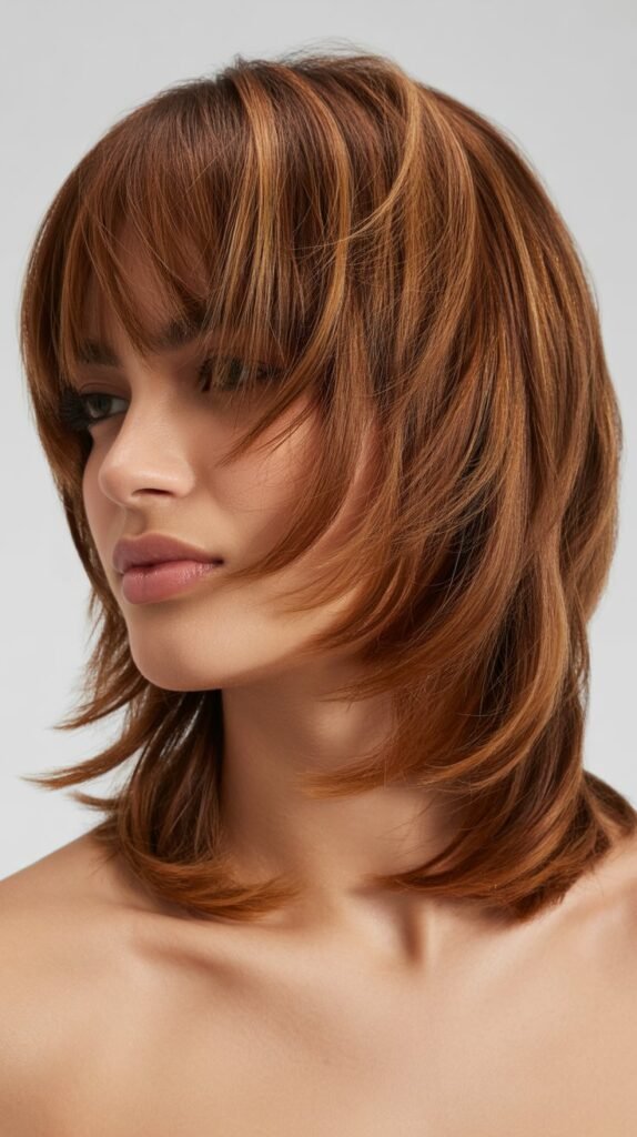 Stacked Layers With Piecey Bangs