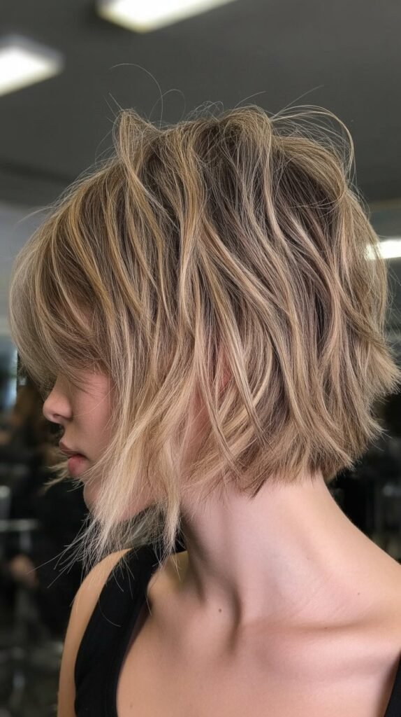 Shaggy French Bob with Piecey Texture
