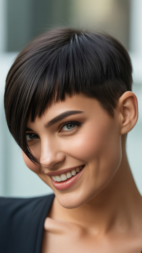 Pixie with Long Bangs