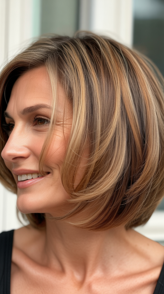 The Layered Bob with Face-Framing Highlights