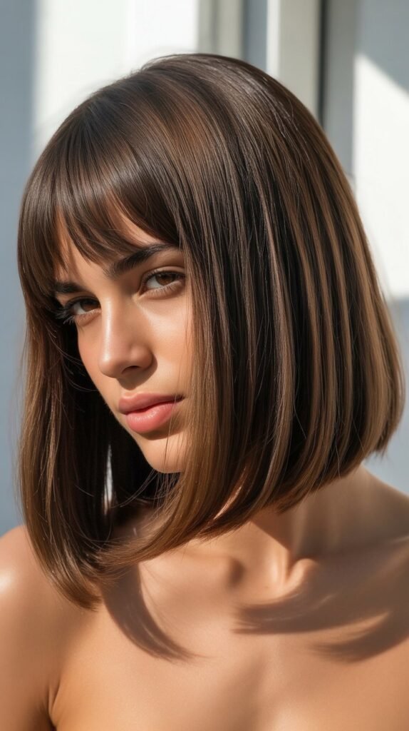 Long Bob with Curtain Bangs