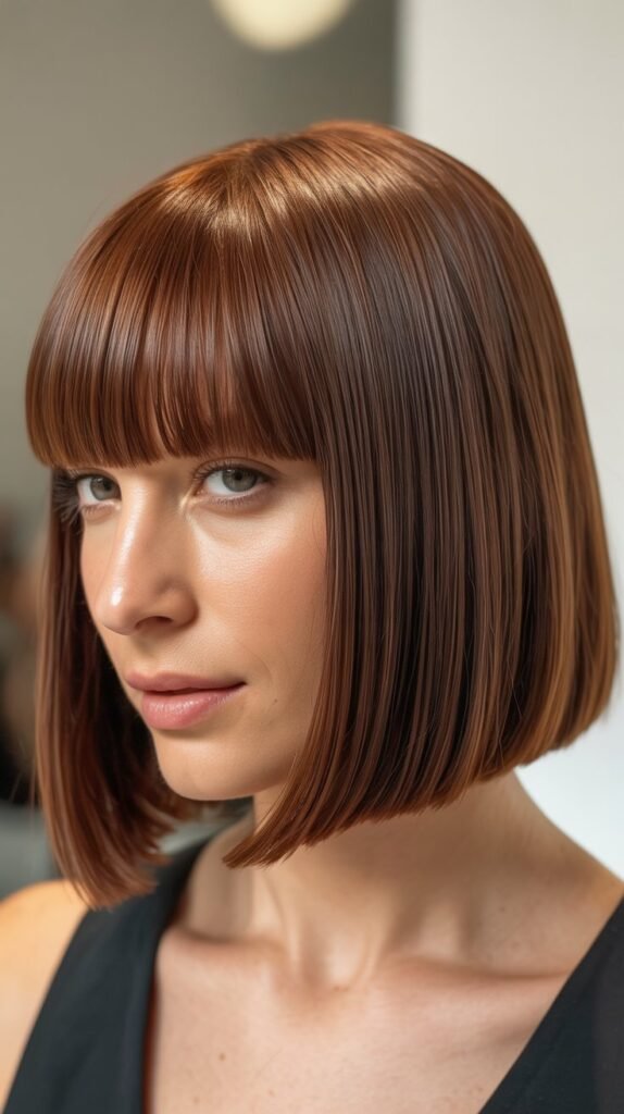 Straight-Across Bangs with A-Line Bob