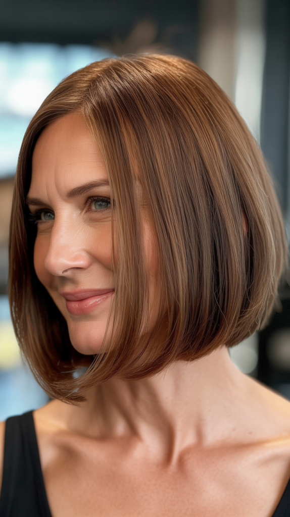 Sleek Bob with One-Length Cut