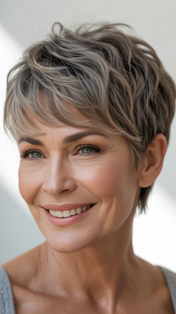 Edgy Pixie with Textured Bangs