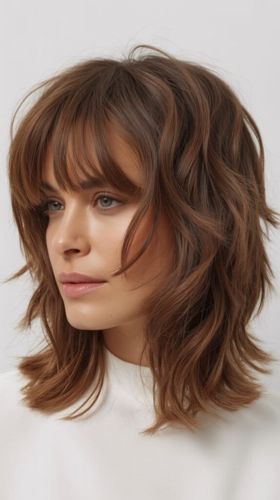 Shaggy Medium Cut With Choppy Micro Bangs