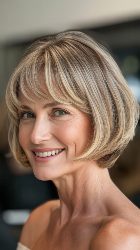 Bob with Feathered Bangs