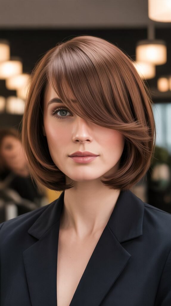 Graduated Bob Layers with Asymmetric Bangs