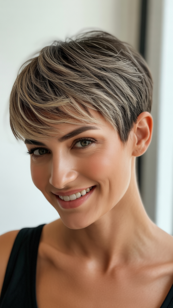  Side-Swept Pixie with Long Bangs