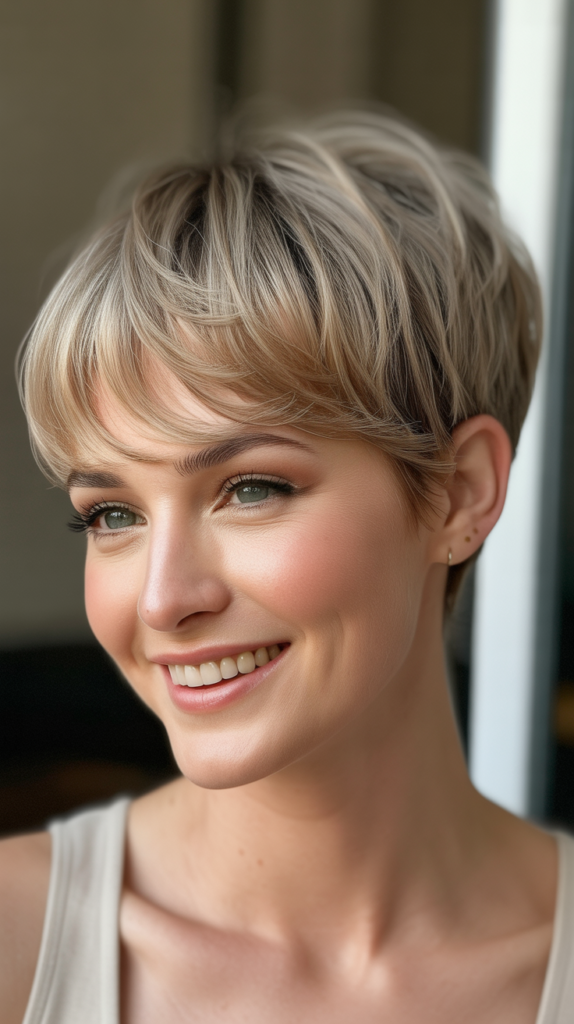 Soft Pixie with Curved Bangs