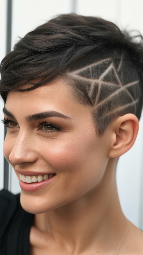 Pixie with Shaved Design