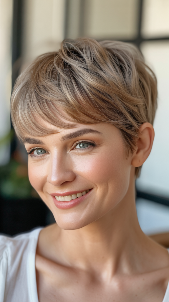 Pixie with Curtain Bangs