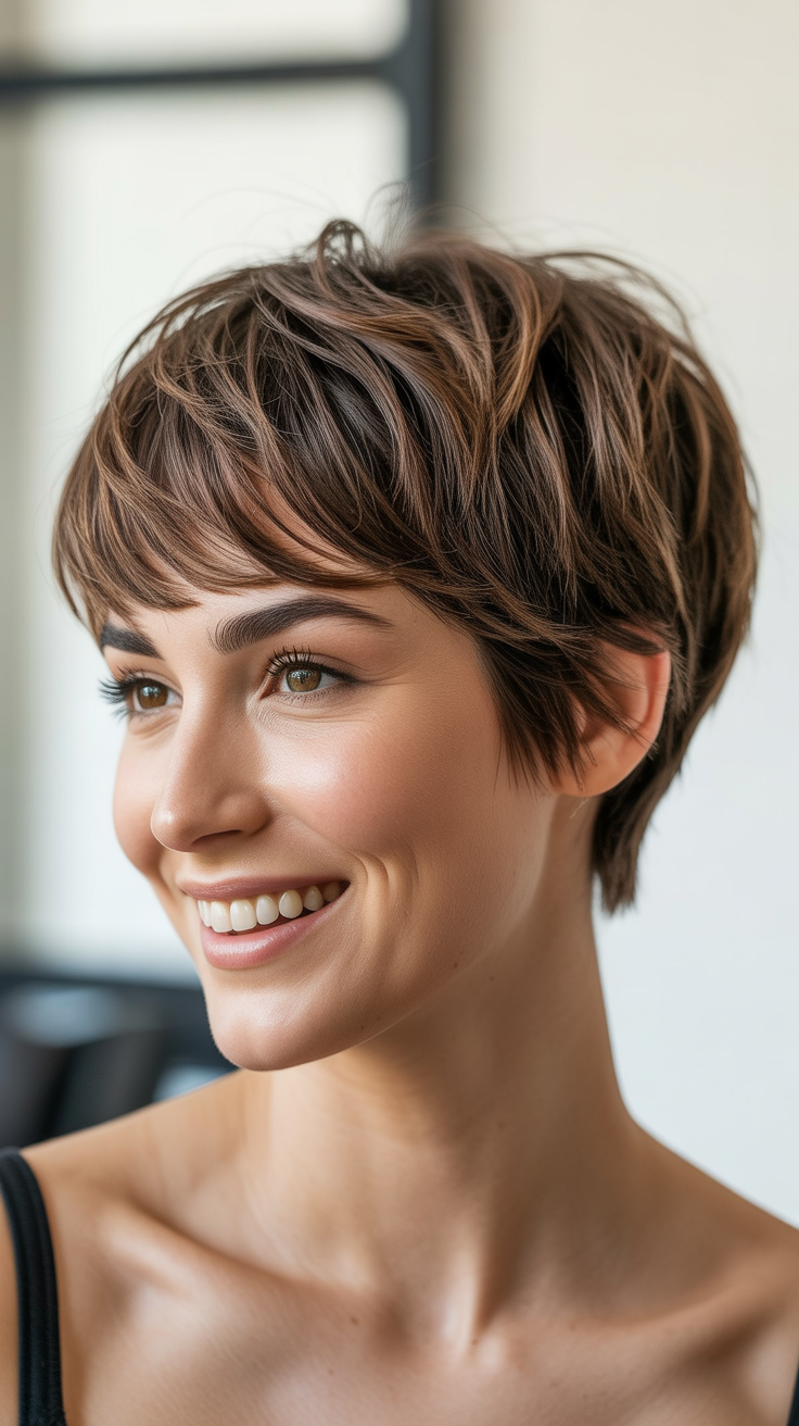 Trendy Short Pixie Haircuts With Choppy Layers