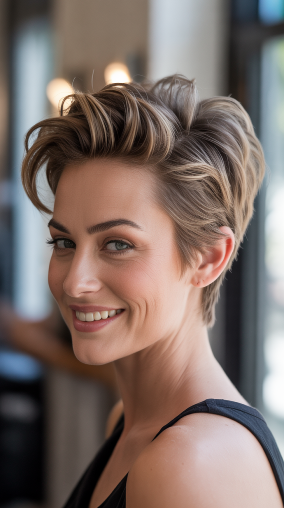 Textured Pixie with Pompadour