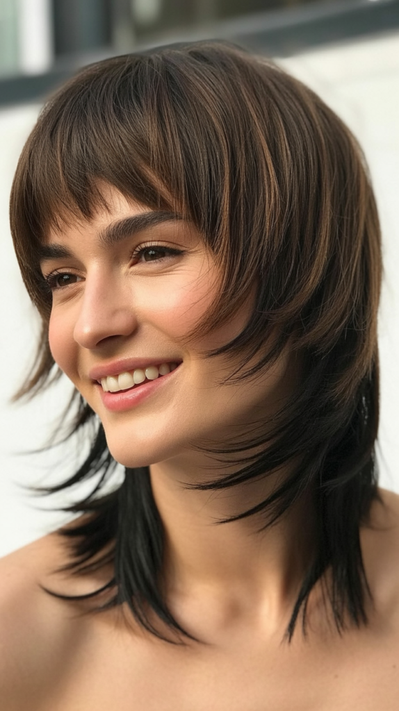 Cropped Bangs with Disconnected Underlayers
