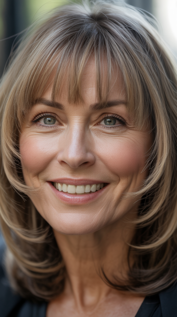 Curtain Bangs for Mature Faces