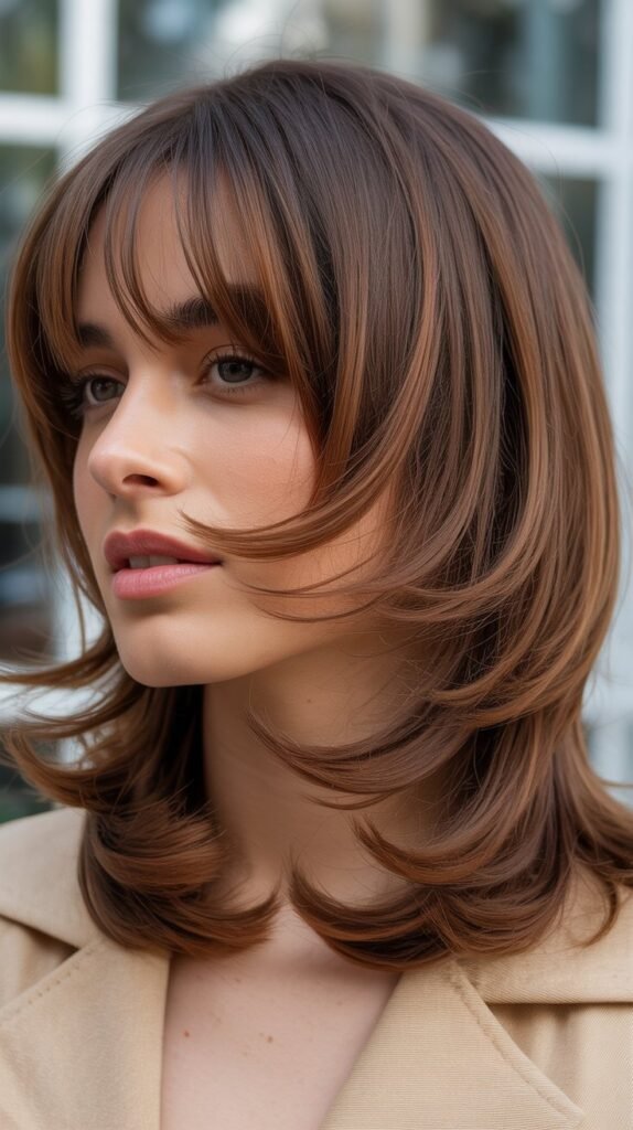 Graduated Layers with Arched Bangs