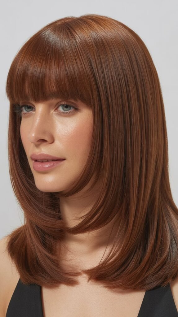 Layered Cut with Blunt Bangs