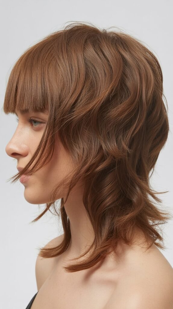 Asymmetrical Shag with Angular Bangs
