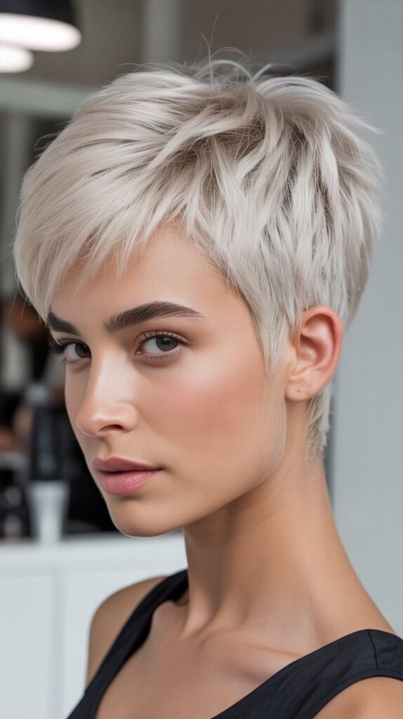 Platinum Pixie for Thin Hair