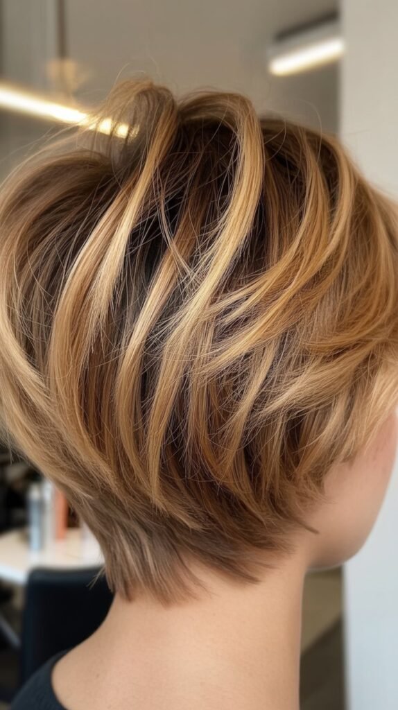 Honey Blonde Balayage Pixie