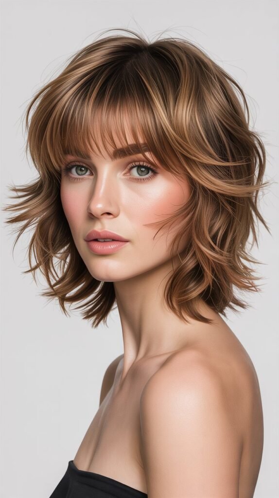 Textured Shag with Wispy Bangs