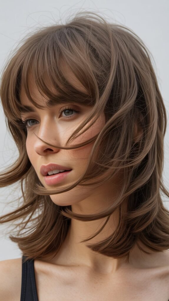 Textured Shag with Curtain Bangs