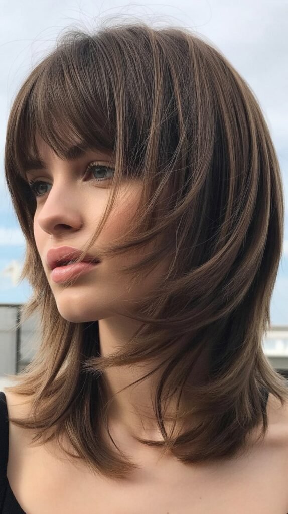 Shaggy Lob with Wispy Fringe