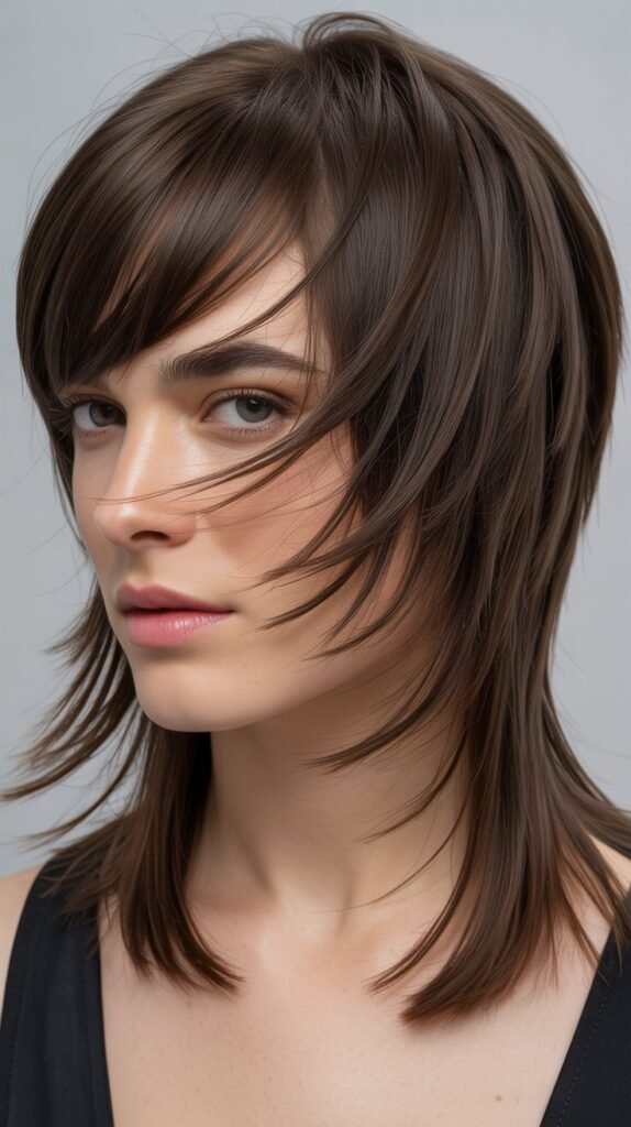 Asymmetrical Bangs with Razor-Cut Layers