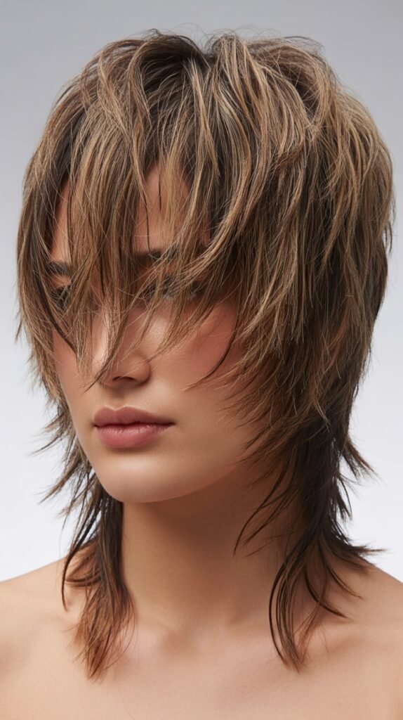 . Messy Mod Shag With Textured Fringe