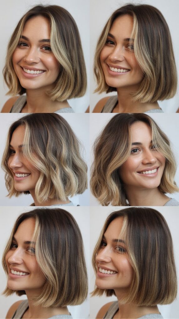 Blunt Lob with Subtle Balayage