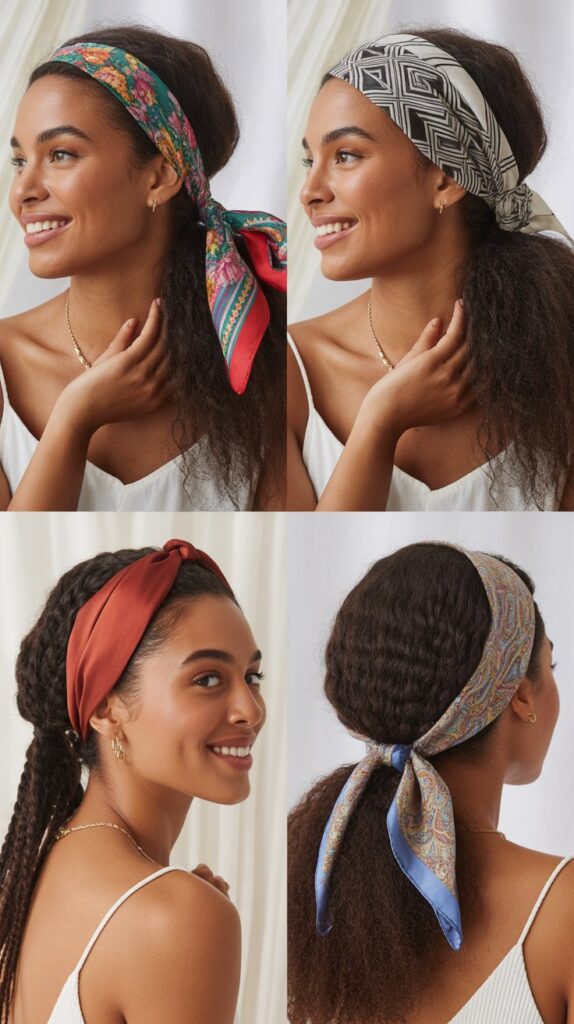 The Scarf-Wrapped Ponytail