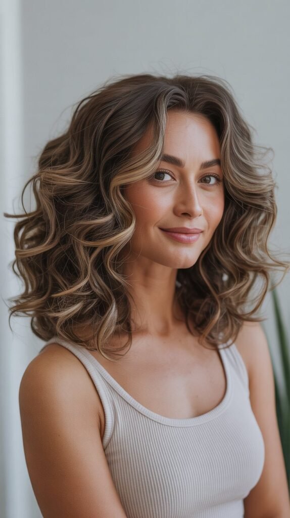 Loose Curls at Shoulder Length