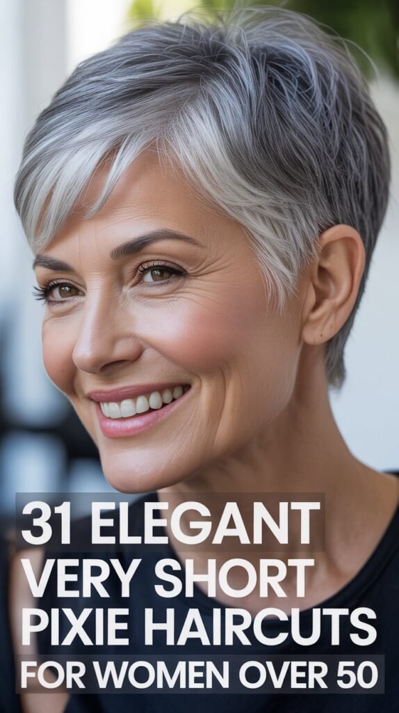 31 Elegant Very Short Pixie Haircuts for Women Over 50