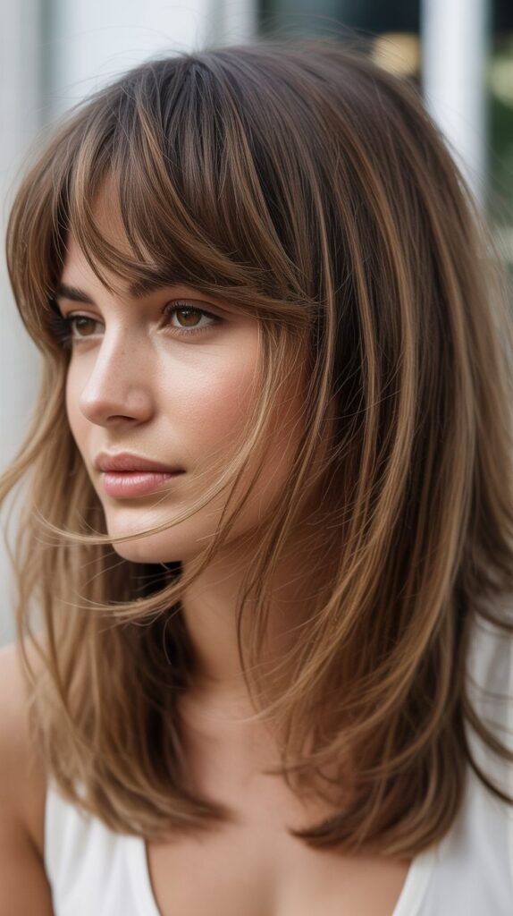 Medium Haircuts With Bangs for Fine Hair That Create Instant Lift