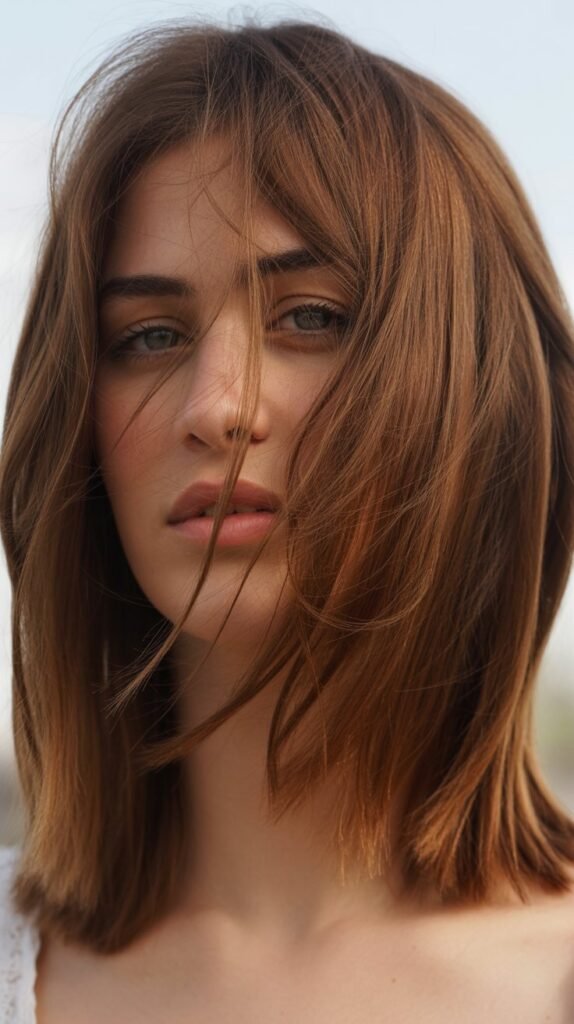 Choppy Midi Cut with Eyebrow-Grazing Fringe