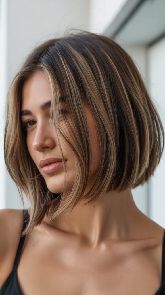 Long Bob With Undercut and Textured Front
