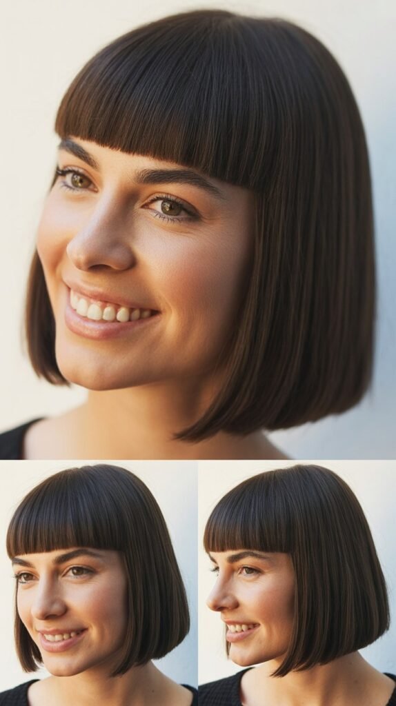 Long Bob with Blunt Micro Bangs
