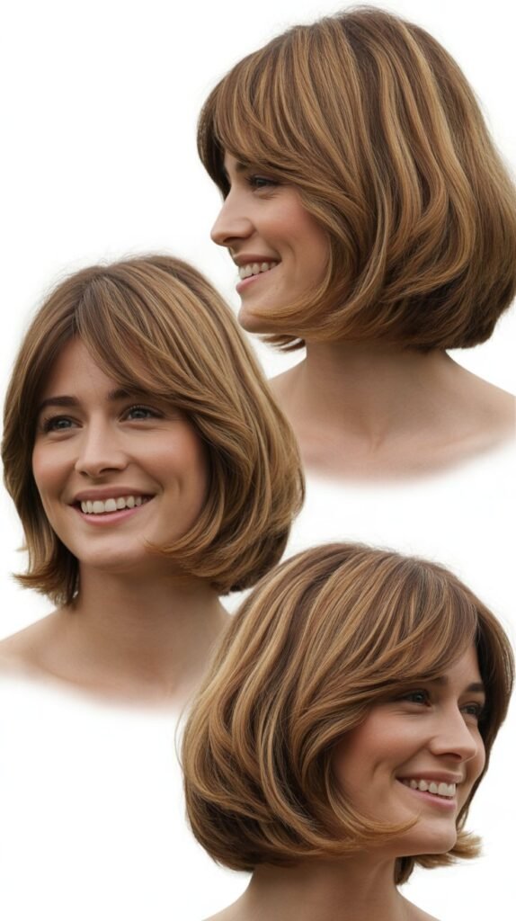 Long Bob with Side Part and Swoopy Bangs
